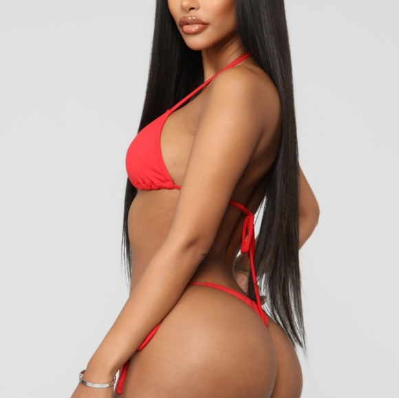 Fashion Nova 2 piece bikini set - Red - Picture 2 of 4